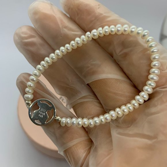 TOUS Bracelet Camille Bracelet in Silver with Pearls Women Bracelet Jewelry - Picture 2 of 6